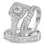 Photo of Kadia 2 1/4 ct tw. Diamond Round Solitaire Trio Set 14K White Gold [BT360W-R059]
