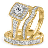 Photo of Kadia 2 1/4 ct tw. Diamond Round Solitaire Trio Set 14K Yellow Gold [BT360Y-R059]