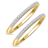Photo of Harlowe 1/4 ct tw. Diamond Same Sex Ladies Band Set 10K Yellow Gold [WL361Y]
