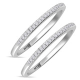 Photo of Harlowe 1/4 ct tw. Diamond Same Sex Ladies Band Set 10K White Gold [WL361W]