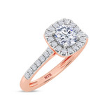 Photo of Nikau 7/8 ct tw. Diamond Round Solitaire Engagement Ring 10K Rose Solid Gold [BT374RE-R070]