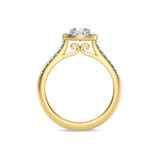 Photo of Nikau 1 1/8 ct tw. Diamond Round Solitaire Bridal Set 14K Yellow Solid Gold [BT374YE-R070]