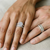 Photo of Nikau 1 7/8 ct tw. Diamond Round Solitaire Trio Set 10K White Solid Gold [BT374W-R070]