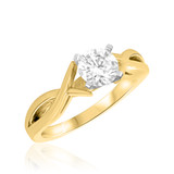 Photo of Astrella 1 ct tw. Diamond Round Solitaire Engagement Ring 14K Yellow Gold [BT726YE-R095]