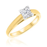 Photo of Jandi 1 ct tw. Diamond Princess Solitaire Engagement Ring 14K Yellow Gold [BT357YE-P095]