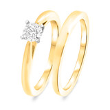 Photo of Azyan 1/2 Carat T.W. Diamond Round Solitaire Bridal Set 10K Yellow Gold [BR324Y-R045]