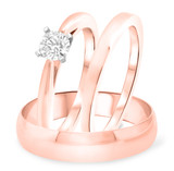 Photo of Azyan 1/2 ct tw. Diamond Round Solitaire Trio Set 10K Rose Gold [BT324R-R045]