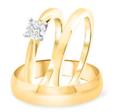 Photo of Azyan 1/2 ct tw. Diamond Round Solitaire Trio Set 10K Yellow Gold [BT324Y-R045]