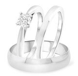 Photo of Azyan 1/2 ct tw. Diamond Round Solitaire Trio Set 14K White Gold [BT324W-R045]