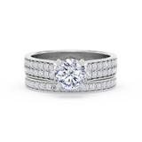 Photo of Gedel 1 3/4 CT. T.W. Diamond Round Solitaire Bridal Set 10K White Gold [BR378W-R095]