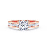 Photo of Lesha 2 1/5 Carat T.W. Diamond Round Solitaire Bridal Set 14K Rose Gold [BT379RE-R095]