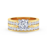 Photo of Lesha 2 1/5 Carat T.W. Diamond Round Solitaire Bridal Set 14K Yellow Gold [BR379Y-R095]