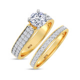 Photo of Gedel 1 3/4 Carat T.W. Diamond Round Solitaire Bridal Set 10K Yellow Gold [BR378Y-R095]