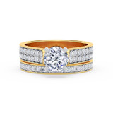 Photo of Gedel 1 3/4 Carat T.W. Diamond Round Solitaire Bridal Set 10K Yellow Gold [BR378Y-R095]