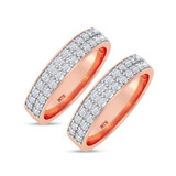 Photo of Gedel 2 1/2 ct tw. Same Sex Mens Band Set 10K Rose Gold [WM378R]
