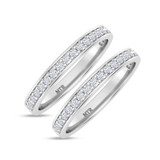 Photo of Gedel 2/3 ct tw. Diamond Same Sex Ladies Band Set 10K White Gold [WL378W]