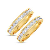 Photo of Lesha 1 1/4 ct tw. Diamond Same Sex Ladies Band Set 14K Yellow Gold [WL379Y]