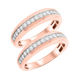 Photo of Melanie 7/8 ct tw. Lab Grown Diamond Same Sex Mens Band Set 14K Rose Gold [WM1414R]