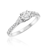 Photo of Dothan 1 1/10 CT. T.W. Diamond Round Solitaire Bridal Set 10K White Gold [BT467WE-R038]