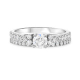 Photo of Dothan 1 1/10 CT. T.W. Diamond Round Solitaire Bridal Set 14K White Gold [BR467W-R038]