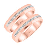 Photo of Breanna 3/8 ct tw. Diamond Same Sex Mens Band Set 14K Rose Gold [WM367R]