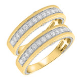 Photo of Myla 1 1/10 ct tw. Diamond Same Sex Mens Band Set 10K Yellow Gold [WM450Y]