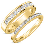 Photo of Samaria 1 1/10 ct tw. Diamond Wedding Band Set 10K Yellow Gold [WB371Y]