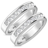 Photo of Samaria 1 3/4 ct tw. Diamond Same Sex Mens Band Set 10K White Gold [WM371W]