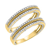 Photo of Rook 1/2 ct tw. Diamond Same Sex Ladies Band Set 10K Yellow Gold [WL453Y]