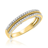 Photo of Rook 1/2 ct tw. Diamond Same Sex Ladies Band Set 10K Yellow Gold [BT453YL]