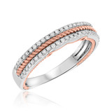 Photo of Rook 1/2 ct tw. Diamond Same Sex Ladies Band Set 10K White Gold [BT453WL]