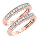 Photo of Dream 2/3 ct tw. Diamond Same Sex Ladies Band Set 14K Rose Gold [WL455R]