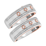 Photo of Raven 3/4 ct tw. Diamond Same Sex Mens Band Set 14K White Gold [WM456W]