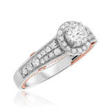 Photo of Raven 1 3/8 ct tw. Diamond Round Solitaire Trio Set 14K White Gold [BT456WE-R045]