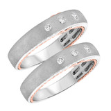 Photo of Mae 1/4 ct tw. Diamond Same Sex Mens Band Set 14K White Gold [WM460W]