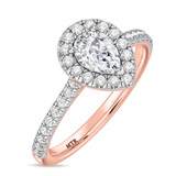 Photo of Adeola 7/8 ct tw. Pear Solitaire Engagement Ring 10K Rose Gold [BT363RE-F045]