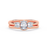 Photo of Amari 3/4 CT. T.W. Diamond Oval Solitaire Bridal Set 14K Rose Gold [BR369R-C000]