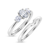 Photo of Amari 3/4 Carat T.W. Diamond Oval Solitaire Bridal Set 10K White Gold [BR369W-C000]