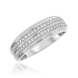 Photo of Carson 1/2 ct tw. Diamond Same Sex Mens Band Set 14K White Gold [BT682WM]
