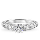 Photo of Cadence 1 1/4 Carat T.W. Diamond Round Solitaire Bridal Set 14K White Gold [BT564WE-R045]