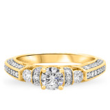 Photo of Cadence 1 1/10 ct tw. Diamond Round Solitaire Engagement Ring 10K Yellow Gold [BT564YE-R045]