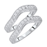 Photo of Everett 1 1/10 ct tw. Diamond Same Sex Ladies Band Set 14K White Gold [WL561W]
