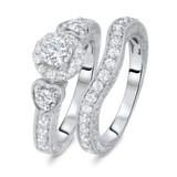 Photo of Everett 1 3/4 Carat T.W. Diamond Round Solitaire Bridal Set 10K White Gold [BR561W-R045]