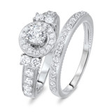 Photo of Colt 1 3/8 Carat T.W. Diamond Round Solitaire Bridal Set 10K White Gold [BR560W-R045]