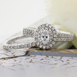 Photo of Sonny 7/8 ct tw. Diamond Oval Solitaire Trio Set 14K White Gold [BT913W-V018]