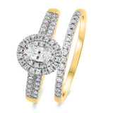 Photo of Sonny 5/8 Carat T.W. Diamond Oval Solitaire Bridal Set 10K Yellow Gold [BR913Y-V018]