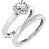 Photo of Ellison 1/3 ct tw. Lab Grown Diamond Heart Solitaire Bridal Set 14K White Gold [BR1637W-C000]