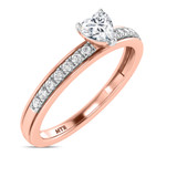 Photo of Trace  ct tw. Lab Grown Heart Solitaire Diamond Engagement Ring 10K Rose Gold [BT1636RE-C000]