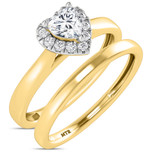 Photo of Heath 1/3 ct tw. Lab Grown Diamond Heart Solitaire Bridal Set 14K Yellow Gold [BR1638Y-C000]