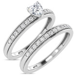 Photo of Trace 1/2 ct tw. Lab Grown Diamond Heart Solitaire Bridal Set 10K White Solid Gold [BR1636W-C000]
